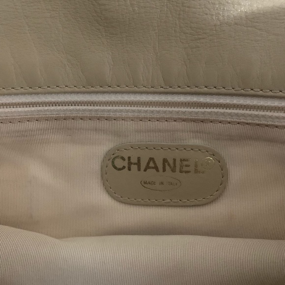 Chanel Beige Boho Leather Crossbody Satchel Messenger Bag Vintage AUTHENTIC - Picture 5 of 16